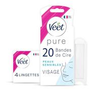 Veet Minima Bandes De Cire Froide Easy-Gel Hypoallergénique Visage 20 Bandes + 4 Lingettes
