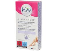 Veet PURE - 40 Bandes de Cire Froide Corps et Jambes - Peaux Sensibles - Recommandés par les Dermatologues - Epilation Longue Durée