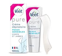 VEET PURE - Crème Dépilatoire Corps et Jambes - Peaux Sensibles - 88% d'Ingrédients d'Origine Naturelle - 100ml