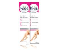Veet Pure Hair Lot de 2 crèmes d'épilation pour les jambes, le corps, les aisselles et la zone du bikini pour peaux normales testées dermatologiquement 400 ml (2 x 200 ml)