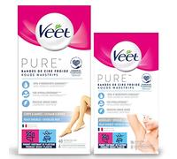 Veet PURE - Lot de 40 Bandes Corps & Jambes et 16 Bandes de cire froide Aisselles - Peaux Sensibles - Recommandés par les Dermatologues - Epilation Longue Durée