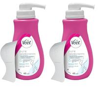 Veet Sensitive Crème Épilation - Épilation rapide et efficace pour peaux lisses et soyeuses - Temps d'application 5-10 minutes - Distributeur avec spatule, 400 ml (Lot de 2)
