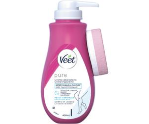 Veet Silk & Fresh Crème Dépilatoire Peaux Sensibles Flacon Pompe 400ml