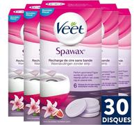 Veet - Spawax - 30 Disques De Cire - Jambes, Maillot, Aisselles, Bras - Figue Sucrée Et Lys Violet[Z1759]