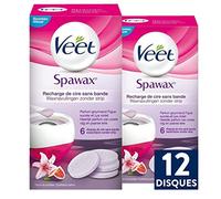 Veet Spawax Disques de Cire - Jambes, Maillot, Aisselles, Bras - Figue Sucrée et Lys Violet (12 Disques)
