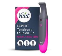 Veet Expert Tondeuse Femme Tout-En-Un - Rasoir électrique Multi-Usage pour Maillot, Visage et Sourcils - Chargeur USB - 100% étanche (IP67)