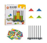 Veeteah Blocs de réflexion pour enfants - Jouets empilables colorés en trois dimensions pour l'éducation à la menthe - Puzzle Tangram et jeu de ponte - Pour filles à partir de 3 ans - Pour la maison