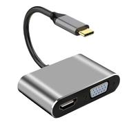 Veeteah Convertisseur vidéo Multi-édifices Masculin à féminin, 4 sur 1 USB C Hub | Interface multimédia 4K Type C à HD,Portable 4 en 1 Multiport HDTV Port Hub pour Les théâtres à Domicile
