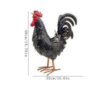 Veeteah Décor de Poulet en métal, Statue de Coq en Plein air | Iron Rooster Yard Art Poulet Figurine - Décor de Ferme de Sculpture d'animaux pour la Cour Basse-Cour Cuisine décorations de Maison