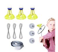Veeteah Entraîneur de Badminton | Entraîneur de Badminton d'intérieur à Haute élasticité avec 3 balles de Badminton Lumineuses | Aide à l'entraînement Portable pour Un Seul Joueur de Minton