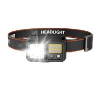 Veeteah Lampes frontales pour les adultes rechargeables et rechargeables LED lampe à LED,Phare LED rechargeable à longue portée | Lampe de poche légère avec capteur de mouvement, modes de luminosité