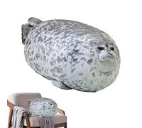 Veeteah Oreiller de Phoque en Peluche en Coton, Jouet Animal en Peluche de Coton Doux, Oreiller Câlin, Coussin de Dos, Cadeau d'anniversaire pour Garçons Et Filles