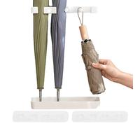 Veeteah Porte Parapluie à Fixation Murale, Étagère de Parapluie Porteparapluies avec Réceptacle D’Eau Amovible Organisateur, Support De Rangement De Parapluie pour la Maison, Le Bureau