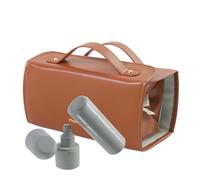 Veeteah Sac à pinceaux de Maquillage, Porte-pinceaux de Maquillage de Voyage, Sacs à cosmétiques Pliables enroulables avec Plusieurs Compartiments Transparents Amovibles, Sac de Maquillage de Voyage
