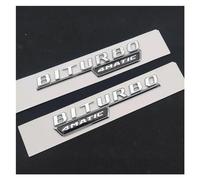 VeEthi yzw6688 Badge Autocollant 3D ABS chromé Noir for Coffre arrière de Voiture, Logo GLC 43 BITURBO 4MATIC, emblème Compatible avec Les Accessoires GLC43/X253 (Color : Fender Silver 2pcs)