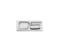 VeEthi yzw6688 Badge Autocollant en métal for Voiture, Lettres D2 D3 D4 D5 D6 D7, Logo de Coffre, Compatible avec S40 S60 V40 V50 XC40 XC60 V70 V60 S90 C30 XC90 (Color : D5 Silver)