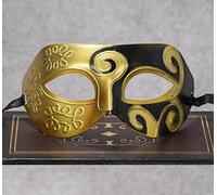 Veewon Masques vénitiens pour homme - Style grec romain - Doré et noir
