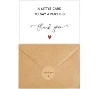 VEEYOL Lot de 100 cartes de remerciement avec enveloppes, feuillage aquarelle, notes de remerciement pour mariage, fête prénatale, remise de diplôme, mariage, affaires, anniversaire