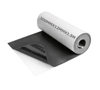 Vefhby Schaumstoff Selbstklebend,300mm(B) x12mm(D) x1.5m(L) Multifunktionale Schaumstoffplatte Moosgummi Selbstklebend für Schalldämmung Rutschfestigkeit DIY-Dichtungen Stoßdämpfer(Schwarz)