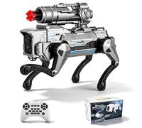 VeftBltrem Chien Robot Télécommandé pour Enfants de 3 à 12 Ans, Chien Robot Intelligent avec Lanceur de Munitions Souples, Programmable, Danse, Musique, Interactif, Jouet Garçon Fille