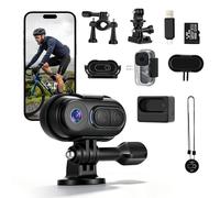 VeftBltrem Mini Caméra Sport & Vlog 4K, Caméra d'action 360° 5G WiFi avec Stabilisation, Étanche 30M Camera Corporelle POV avec Aimant et Support pour Moto Vélo Casque, 32Go TF Incluse