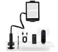 VeftBltrem Support col de cygne pour lecture Kindle au lit avec retourneur latéral à télécommande, support de tablette avec tourne de page, accessoires pour liseur, support idéal pour lit