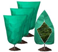 Vegamall 3 Pcs 100 * 120cm Housse Hivernage Plante Exterieur 70gsm Voile Hivernage Plante Housses de Protection Contre Le Gel avec Cordon de Serrage Zippé