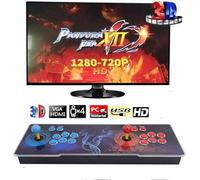 VEGAMED 31900 Jeux en 1 Pandora's Box Arcade, console de jeu d'arcade 3D avec 2 joysticks, 1280 x 720 Full HD, VGA, HDMI, support de recherche/enregistrement/masquage/pause jeu jusqu'à 4 joueurs