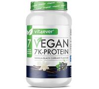 Vegan 7K Protein - 1kg -Vanille Cassis - Poudre de protéine purement végétale avec des protéines de riz, d'amande, de soja, de pois, de chanvre, de cranberry et de tournesol.