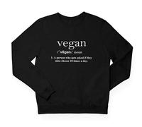 Vegan Dictionary Definition Organic Cotton (Unisexe) Vegan Sweatshirt - Vêtements végétaliens respectueux de l'environnement et durables, Noir , XS