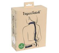 Vegan Fetish - menottes poignets dos - simili cuir noir