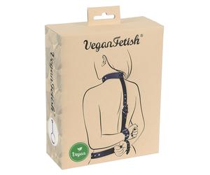 Vegan Fetish - menottes poignets dos - simili cuir noir
