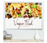 Vegan Food Kalender - Gerichte und Snacks (hochwertiger Premium Wandkalender 2026 DIN A2 quer), Kunstdruck in Hochglanz: Dekorativer Küchenkalender mit veganen Speisen.