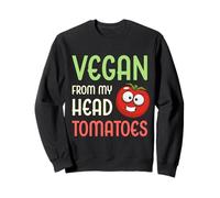 Vegan from My Head Tomates Funny Vegetable Tomato Vegan Sweatshirt