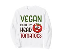 Vegan from My Head Tomates Funny Vegetable Tomato Vegan Sweatshirt