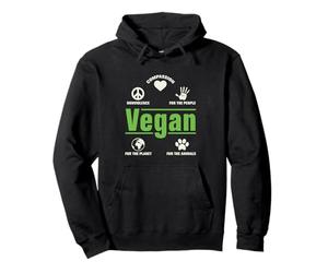 Vegan Healthy Peaceful Vegetarian Sweat à Capuche