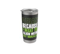 Vegan s'aligne avec ma morale Gobelet isotherme en acier inoxydable double paroi