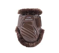 Vegan Sheepskin young horse fetlock boots choco/fur choco L