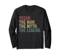 Vegan The Man Myth Legend Humour Amusant à Base de Plantes Manche Longue