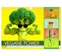 Vegane Power - Calendrier pour les végétaliens, les végétariens et tous les fans de plantes, Version française (Calendrier mural 2026 DIN A4 portrait), Calendrier CALVENDO mensuel