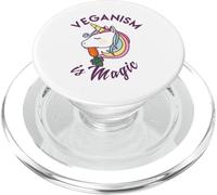 Veganism is Magic - Animaux végétaliens Végétarien Peace Unicorn PopSockets PopGrip pour MagSafe