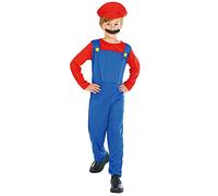 Déguisement Plombier Rouge Et Bleu Garçon - Taille: S 4-6 Ans (110-120 Cm) Rouge