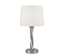 Vegas Lampe de table à LED torsadée 60 W Argenté/satiné plaqué blanc