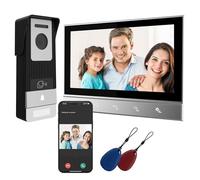 VEGATON Visiophone connecté 4 Fils avec écran IP 1080P, caméra Filaire avec Vision Nocturne, déverrouillage à Distance Via Application, Badges RFID et détection de Mouvement