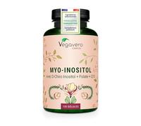 Vegavero Myo Inositol Complex | SOPK | Avec D-Chiro-Inositol, Q10, Zinc, Chrome, Vitamine B6 et B9 (Acide Folique Quatrefolic®) | Sans Additifs et Vegan | 120 Gélules