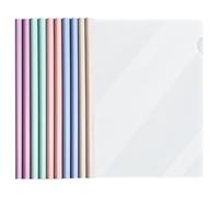 VEGCOO 10 Pièces Transparent Reliure Dossier Baguette, Feuilles A4 Couverture De Rapports Plastique, classeur avec barre coulissante pour École, Bureau, Accueil, Resume, Documents, Couleurs Pastel
