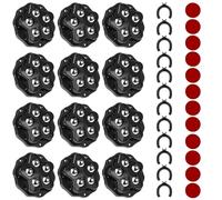 VEGCOO 12 Pièces Mini Roulettes pour Meubles, Mini Transfert Roulettes de Meubles à 360 Degrés, 5 Billes Chacune avec Plaquette de Frein, Roulette Capacité 300KG Pour Charges Lourdes