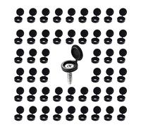 VEGCOO 120 Pièces Cache Vis Plastique, Bouchon et Couvercle Décoratif, Rondelle Pour Vis (Noir)