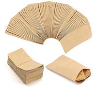 VEGCOO 150 Pcs Sachet Papier Kraft, 6 * 10cm Petit Sac en Papier Alimentaire, Pochette Cadeau Craft pour Stocker Bonbon/Herbes/Graines/Pilule/Bibelots/Petit Objet (6 * 10 cm)