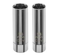VEGCOO 2 Pcs Cle a Bougie, Douille Bougie 16mm/14mm Mince Magnétique, 12 Points 3/8" Outil de Retrait de Bougie d'Allumage pour Voitures